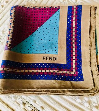 Foulard Fendi vintage seta multicolor patchwork