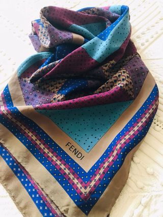Foulard Fendi vintage seta multicolor patchwork