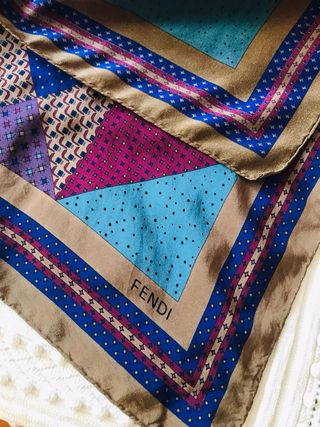 Foulard Fendi vintage seta multicolor patchwork
