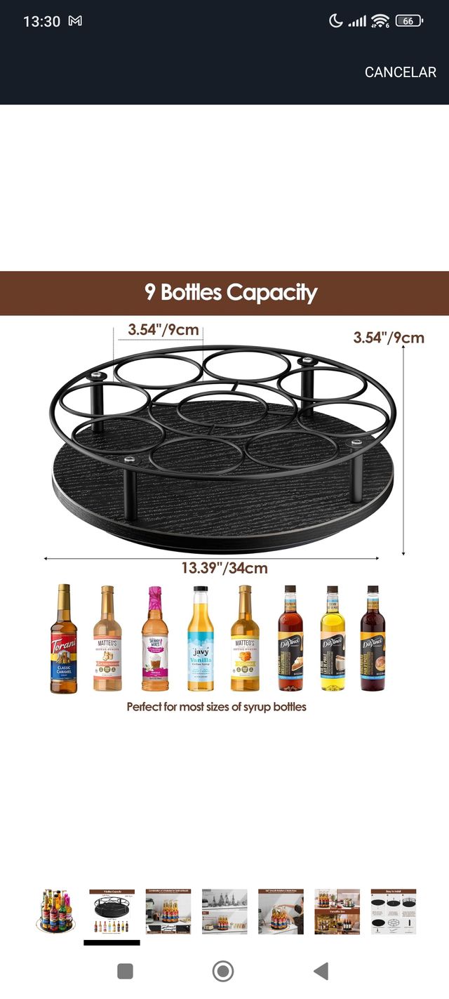 Base giratoria para botellas - negra