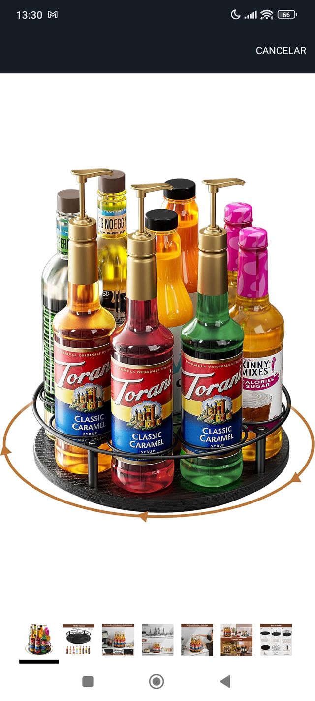 Base giratoria para botellas - negra