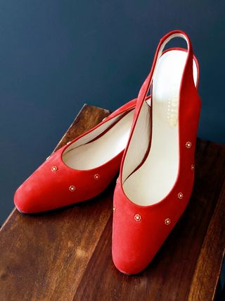 Zapatos rojos piel tacón 38