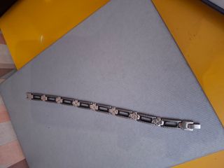 Bracciale uomo argento nero