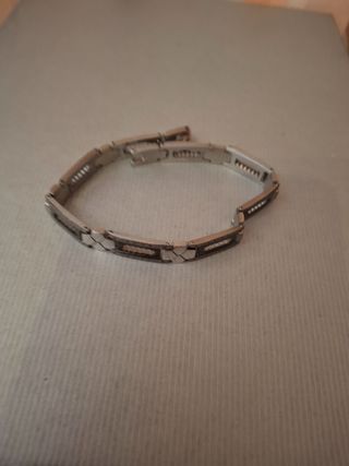 Bracciale uomo argento nero