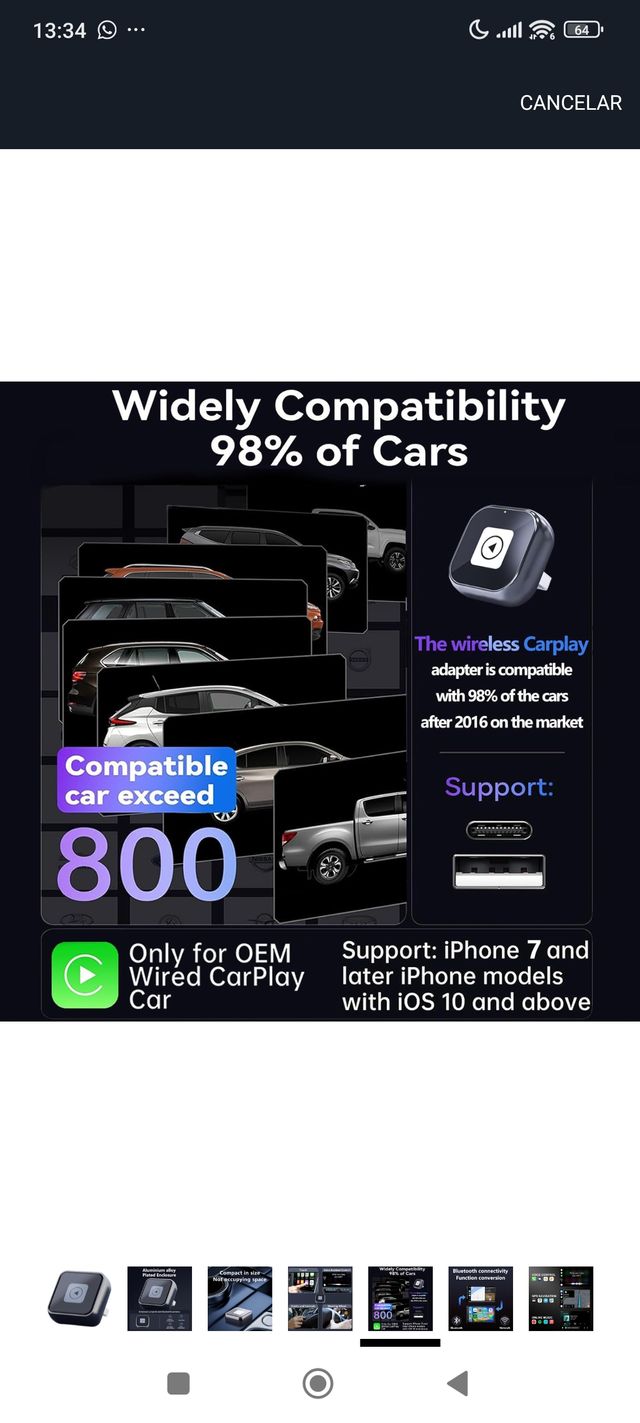 Adaptador inalámbrico CarPlay