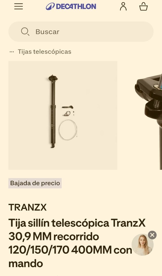 Tija telescópica 30.9mm