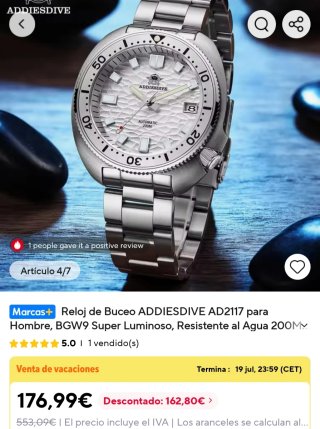 Reloj ADDIESDIVE automático plata