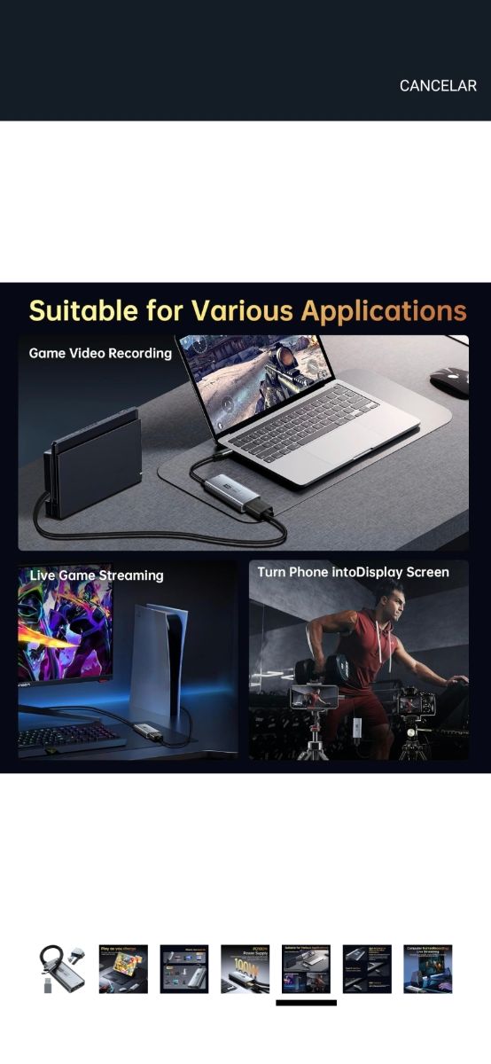 Tarjeta capturadora USB-C 2K/1080p60