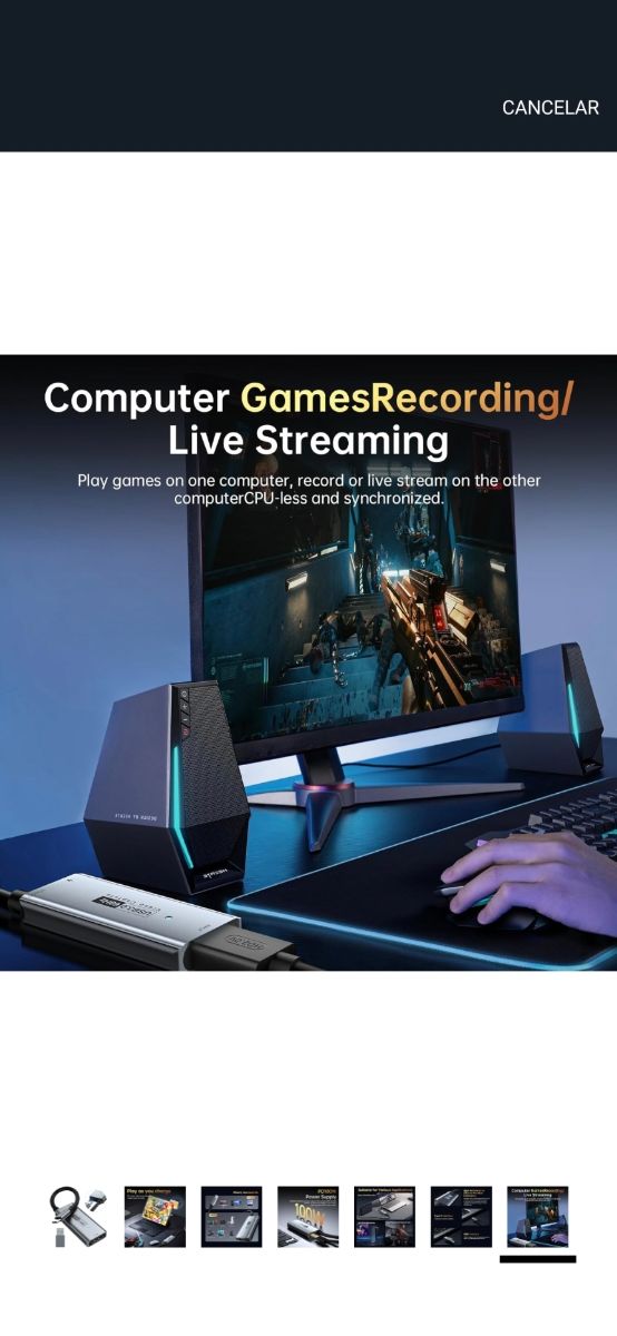 Tarjeta capturadora USB-C 2K/1080p60