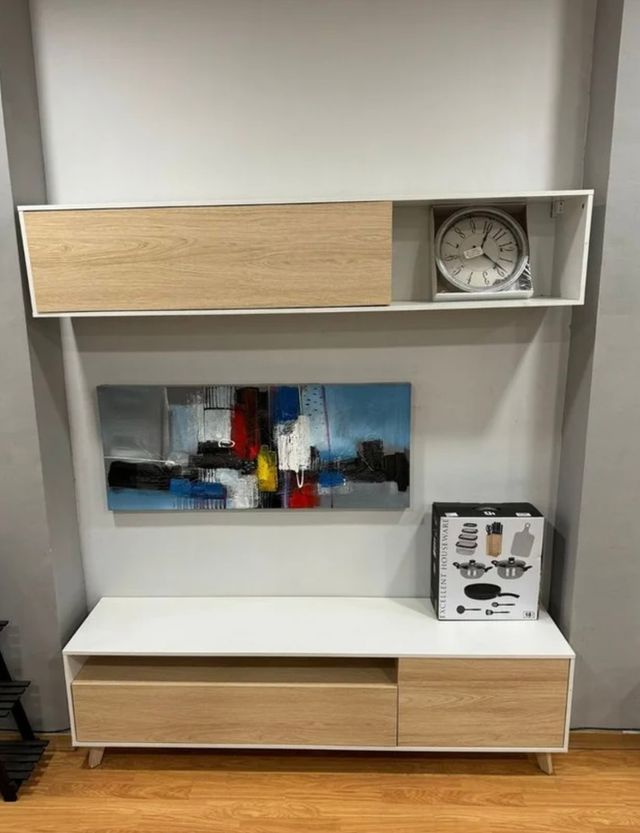 LIQUIDO!! Mueble TV blanco & madera + ENVIO GRATIS