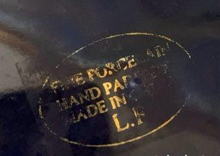 Centro mesa porcelana azul pedestal