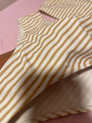 Bikini rayas beige-blanco