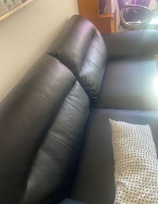 Sofá piel sintética negro Sky