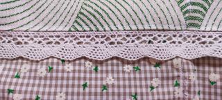 Bolso tote artesanal beige y verde