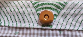 Bolso tote artesanal beige y verde