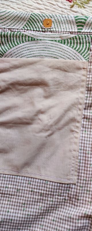 Bolso tote artesanal beige y verde