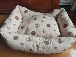 Cama perro L beige-negra