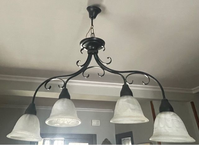 Lámpara forja 4 luces