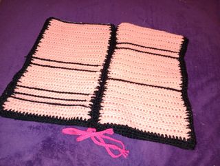 Bolero crochet rosa e viola