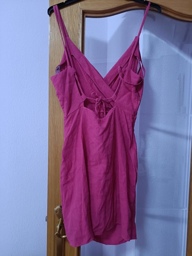 Vestido rosa cruzado