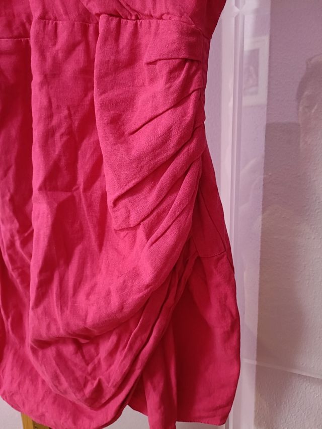 Vestido rosa cruzado