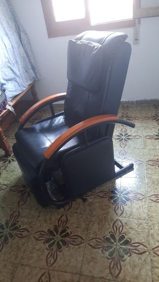 Sillón relax eléctrico de polipiel negro