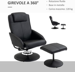 Poltrona Relax Reclinabile con Pouf Poggiapiedi Ab