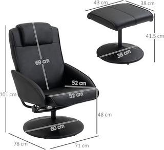 Poltrona Relax Reclinabile con Pouf Poggiapiedi Ab