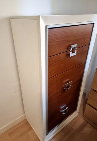 Cajonera 6 cajones - Blanco y marrón