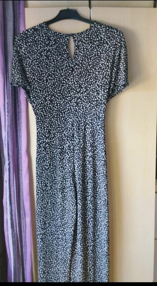 Vestido midi Mango negro - lunares