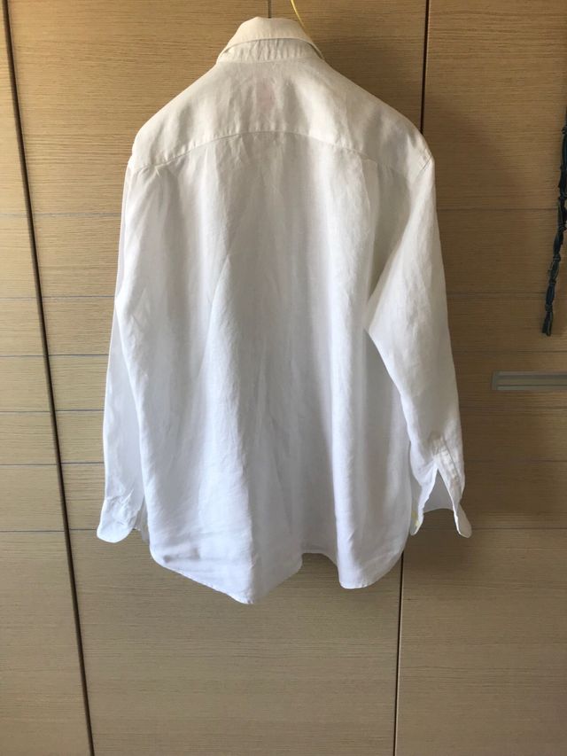 Camicia Blu Studio lino bianca