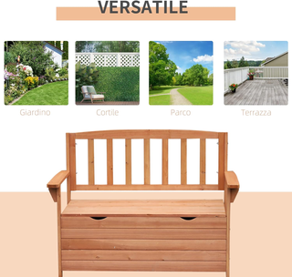 Panchina da Giardino 2 Posti con Vano Contenitore 