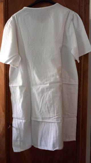 Camicia notte bianca ricamata