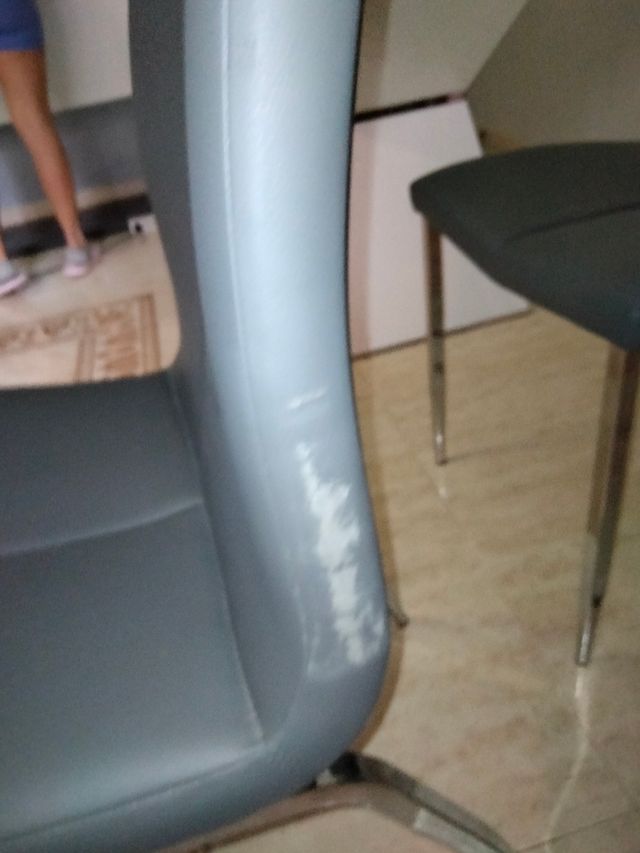 3 Sillas Comedor Gris - Piel Sintética