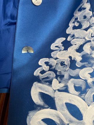 Chaqueta fiesta azul y blanca