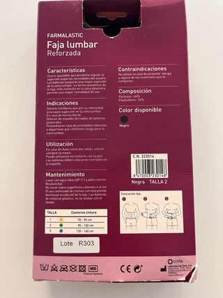 Faja lumbar Farmalastic - Talla 2