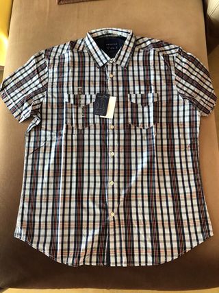 Camisa algodon Springfield cuadros XL manga corta