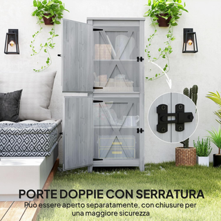 Casetta da Giardino in Legno di Abete con 2 Armadi