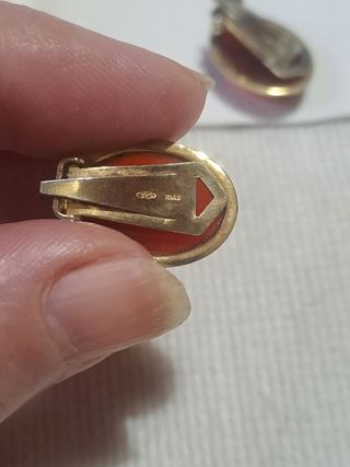 Orecchini vintage clip 925 Argento|Corniola