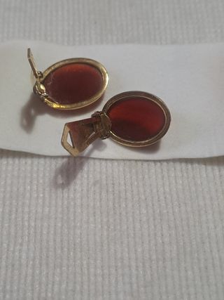 Orecchini vintage clip 925 Argento|Corniola