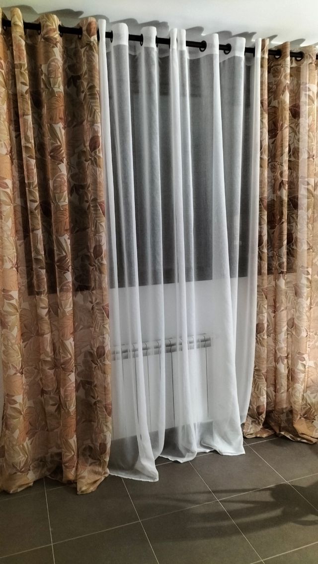 Cortinas estampadas salón - beige, marrón