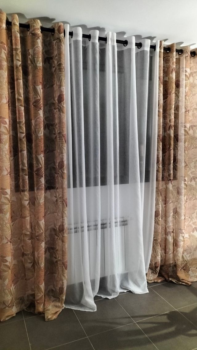 Cortinas estampadas salón - beige, marrón