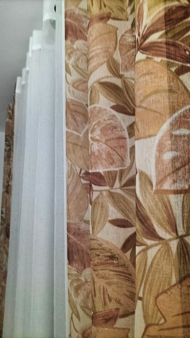 Cortinas estampadas salón - beige, marrón