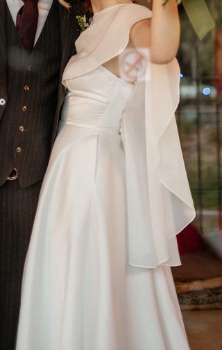 Vestido novia palabra de honor blanco