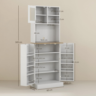 Credenza Cucina Alta con Armadietto, Piano Portami