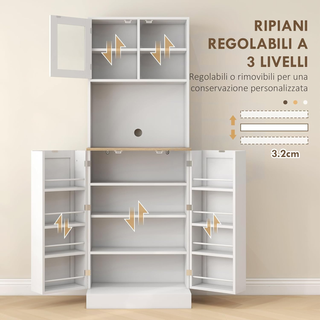 Credenza Cucina Alta con Armadietto, Piano Portami