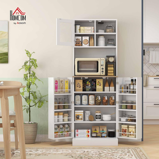 Credenza Cucina Alta con Armadietto, Piano Portami