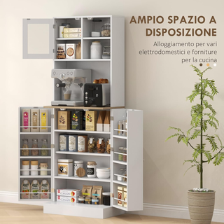 Credenza Cucina Alta con Armadietto, Piano Portami