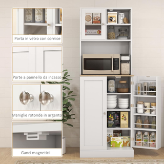 Credenza Cucina Alta con Armadietto, Piano Portami