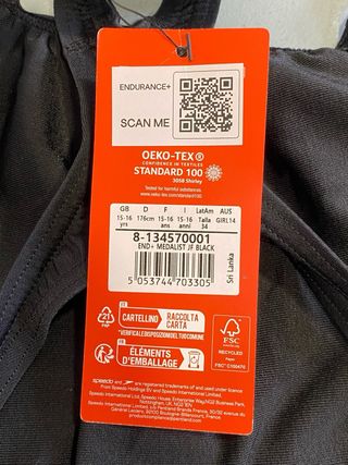 Traje de baño Speedo niña - Talle 15-16 anos